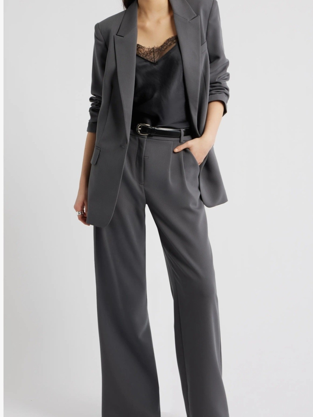 SO Women's Gray Dress Wide Leg Pants Size XL